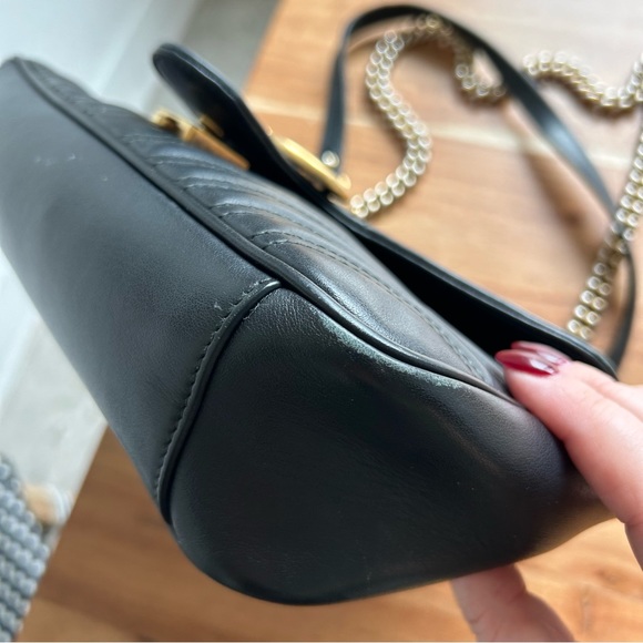 Authentic Gucci GG Marmont Small Shoulder Bag Black - Picture 13 of 16